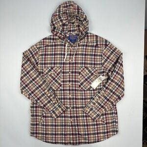 Pendleton Mens XL Plaid Hooded Shirt Jacket NWT Cotton Shacket Multi-Color AA063